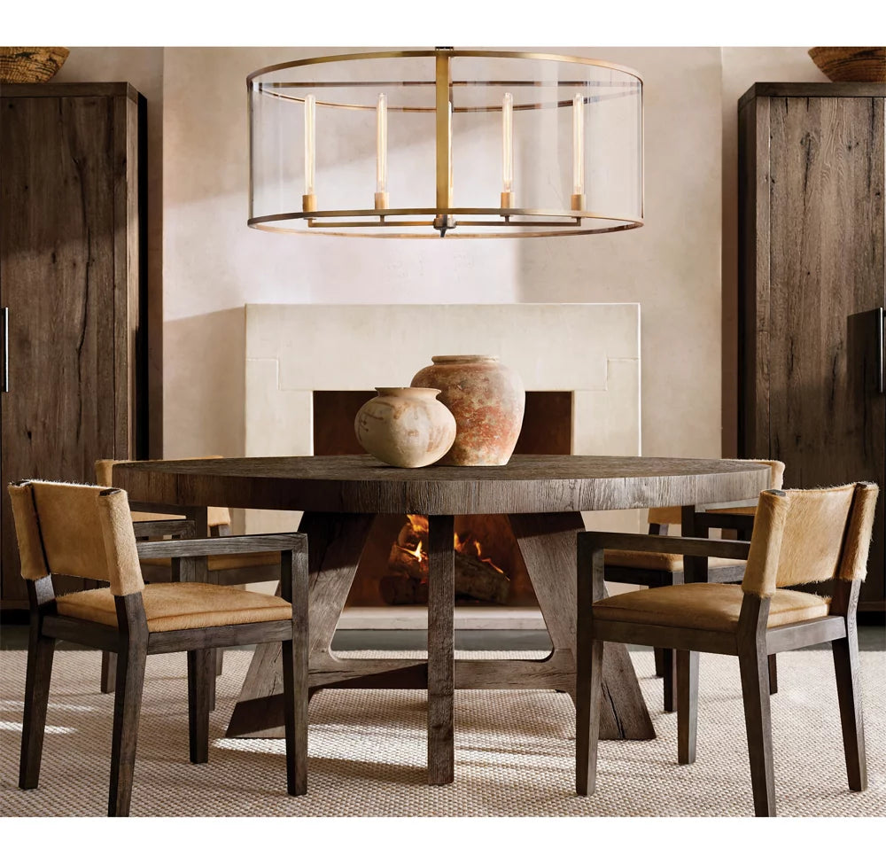 Clear Glass Architectural Ring Chandelier