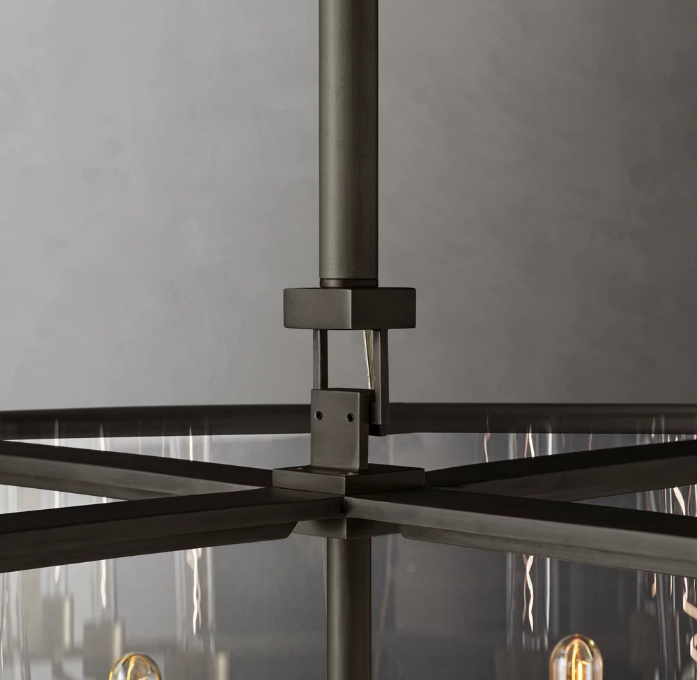 Clear Glass Architectural Ring Chandelier