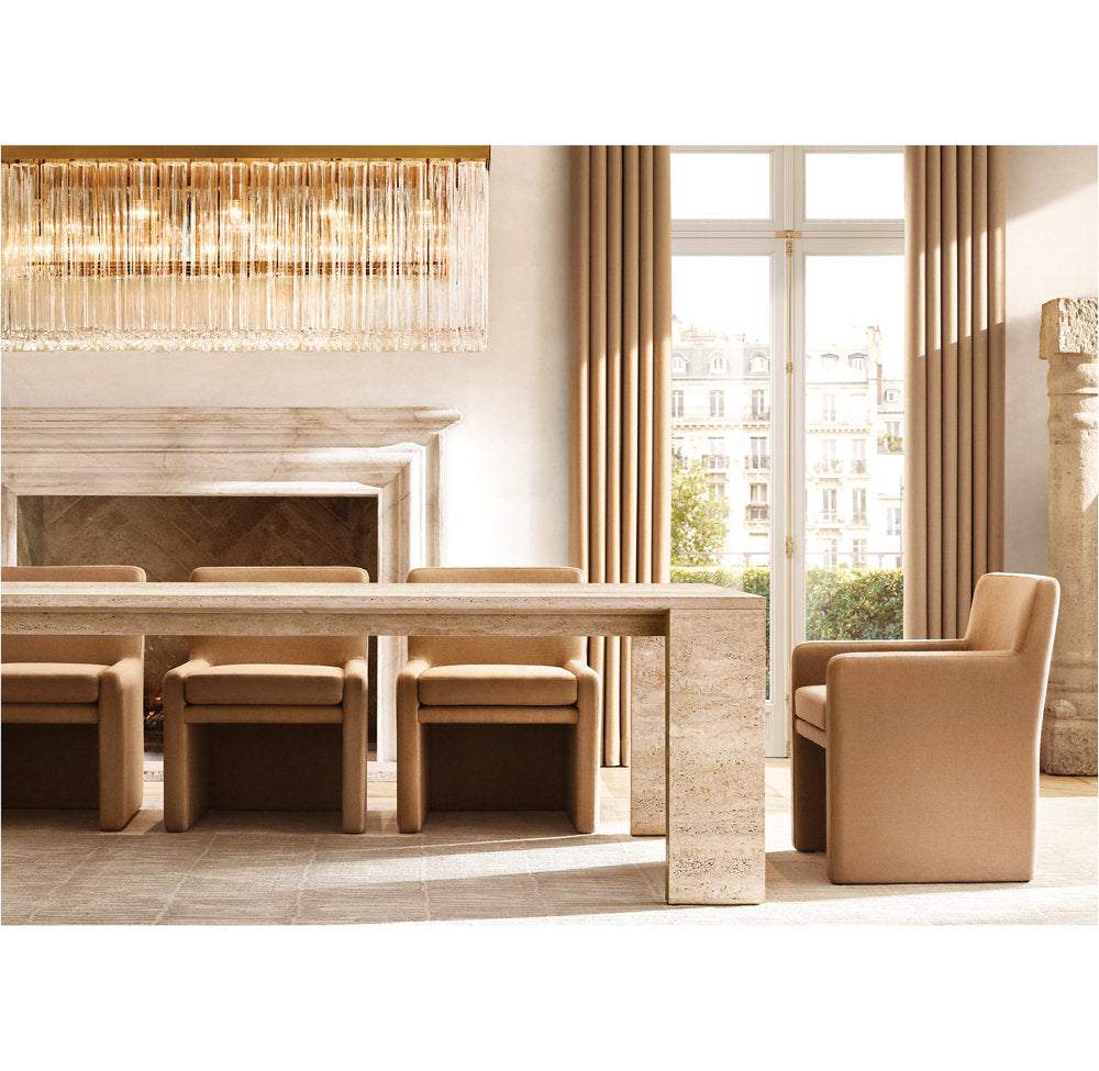 Clear Glass Cascade Island Chandelier