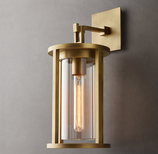 Clear Glass Dual-Shade Outdoor Sconce