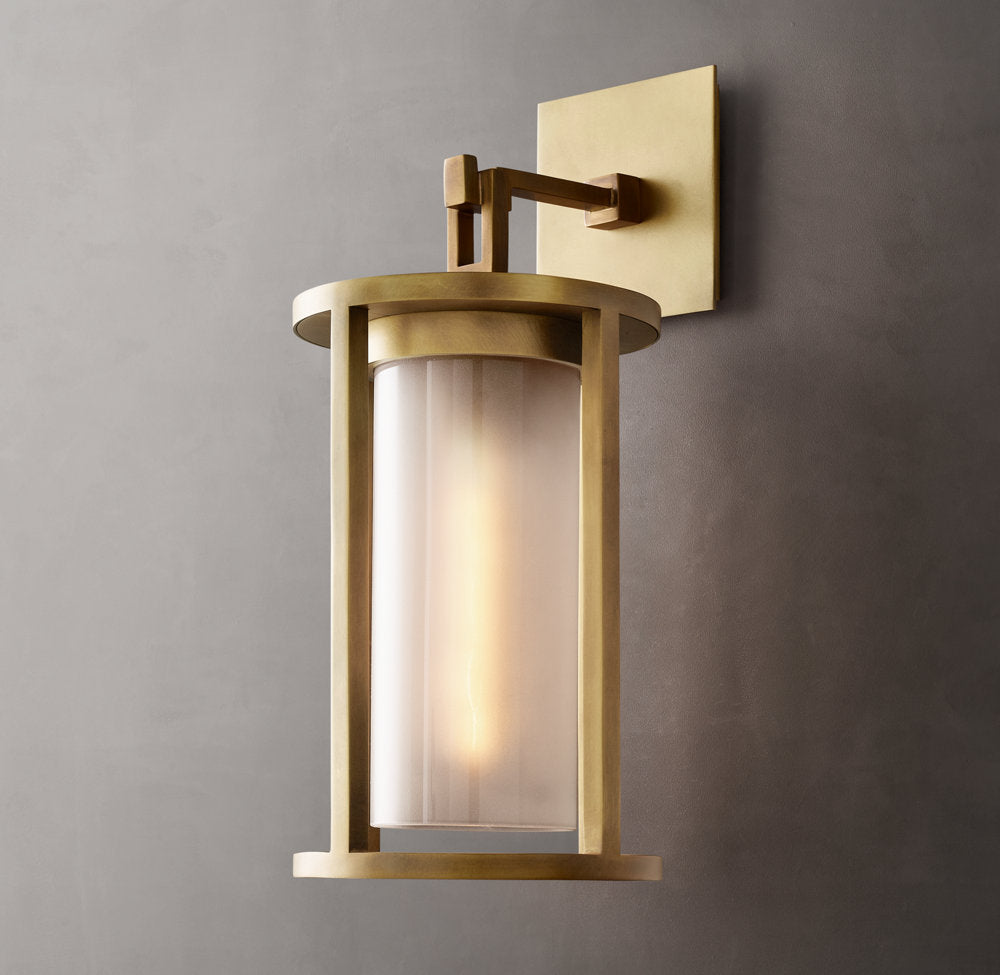 Clear Glass Dual-Shade Outdoor Sconce