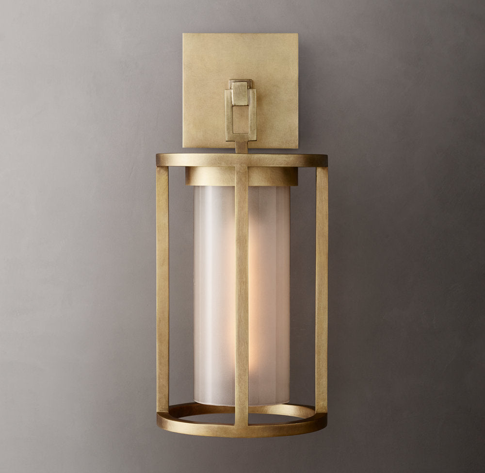 Clear Glass Dual-Shade Outdoor Sconce