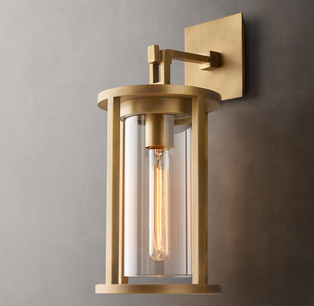 Clear Glass Dual-Shade Outdoor Sconce