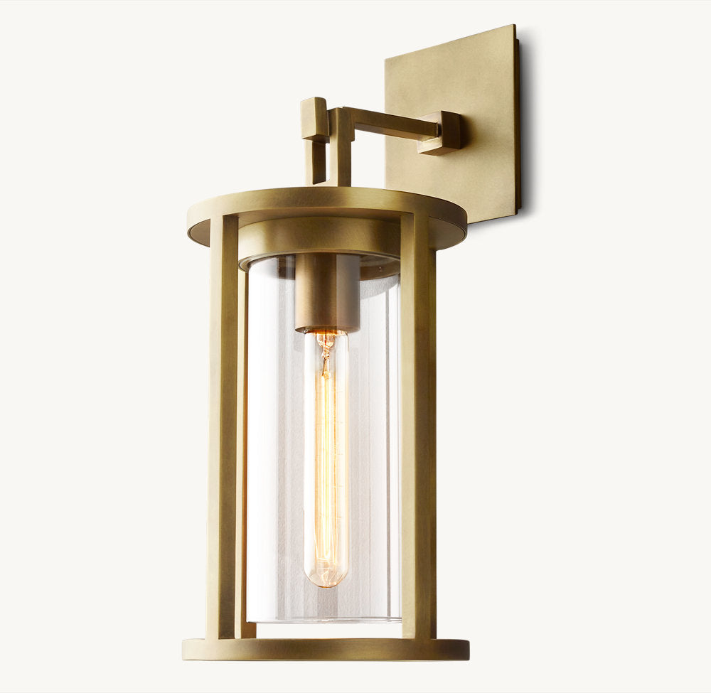Clear Glass Dual-Shade Outdoor Sconce