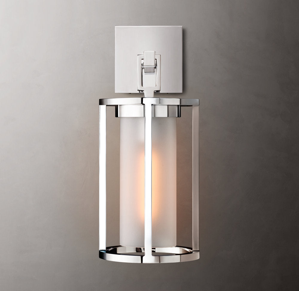 Clear Glass Dual-Shade Outdoor Sconce