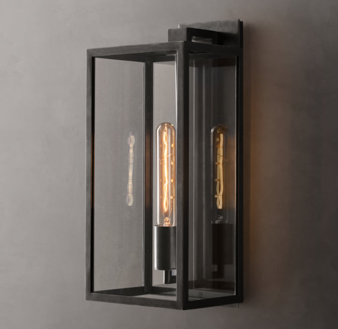 Clear Glass Outdoor Lantern Sconce