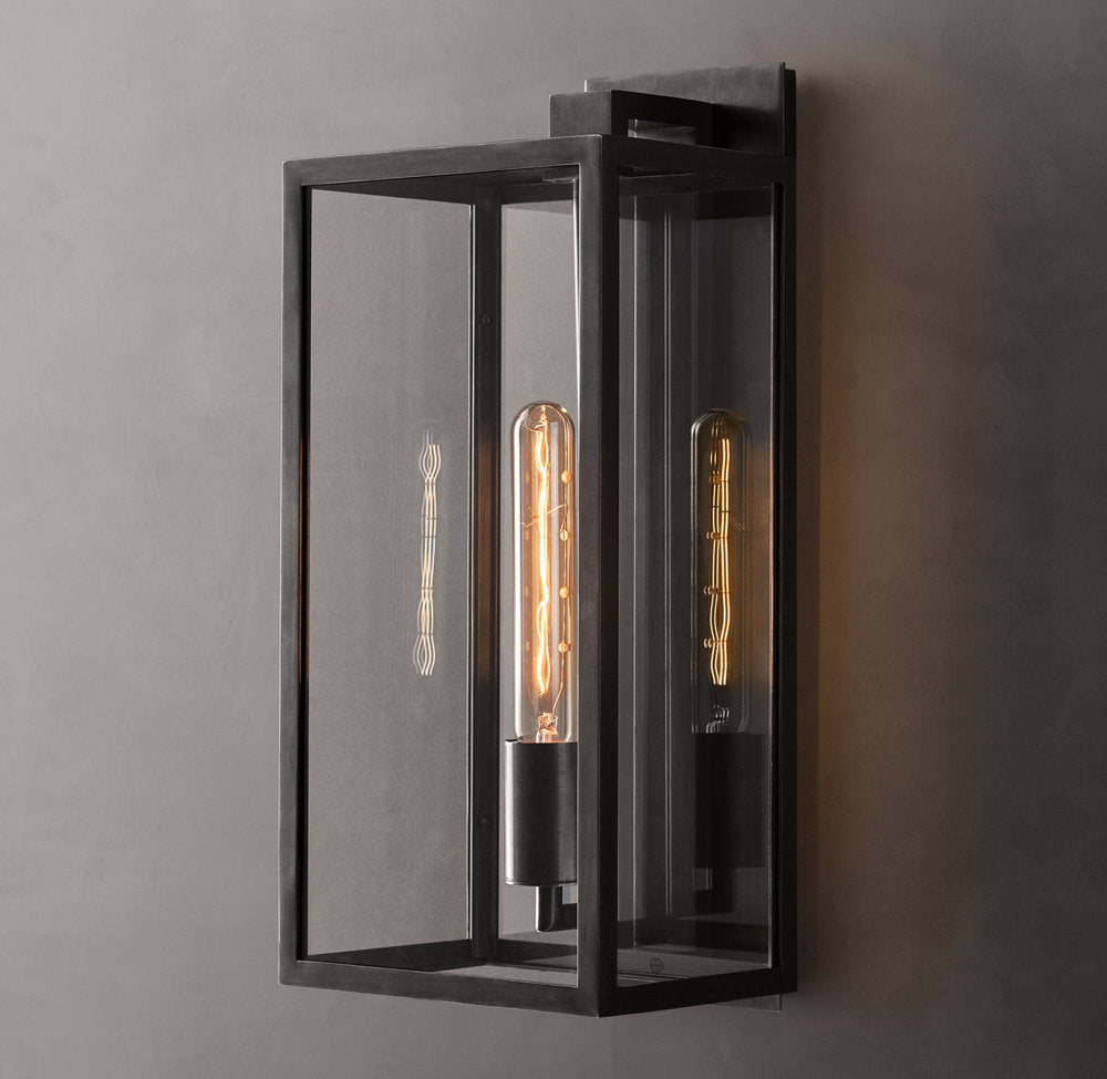 Clear Glass Outdoor Lantern Sconce