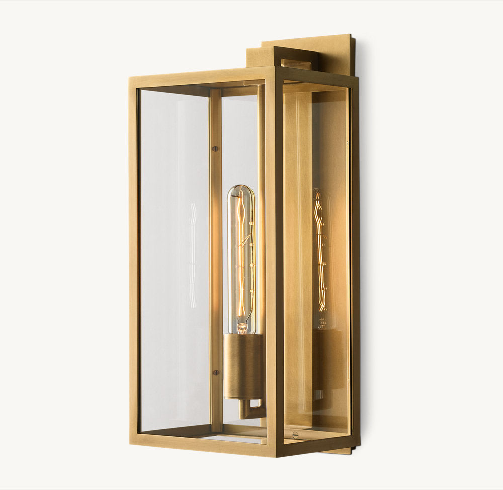 Clear Glass Outdoor Lantern Sconce