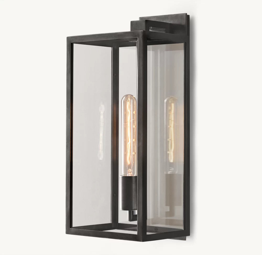Clear Glass Outdoor Lantern Sconce