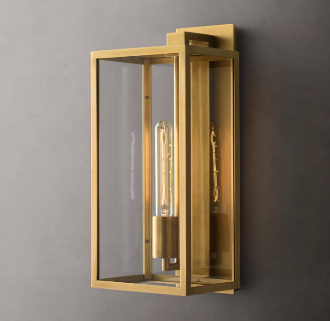 Clear Glass Outdoor Lantern Sconce