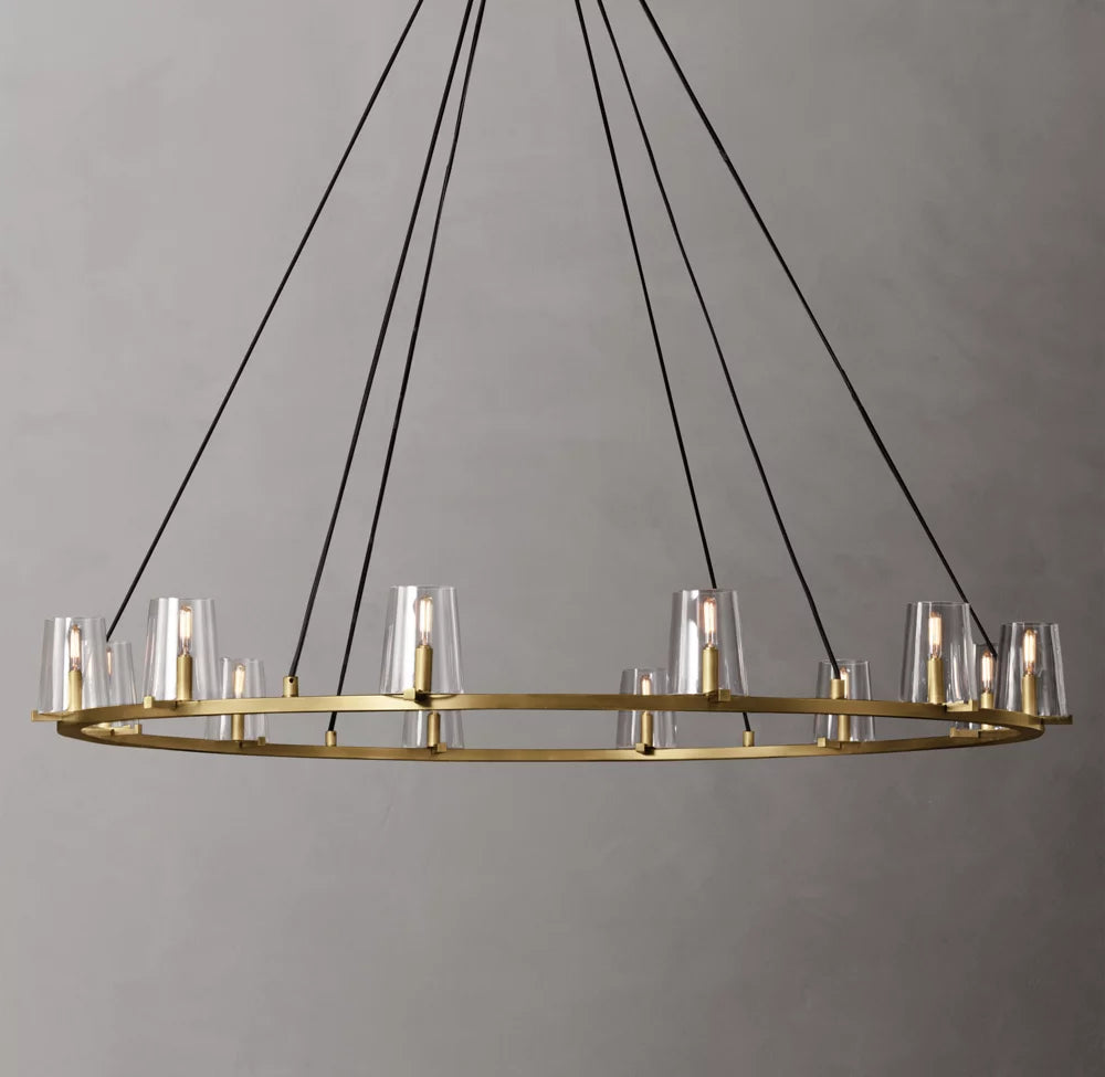 Clear Glass Tapered Shade Chandelier