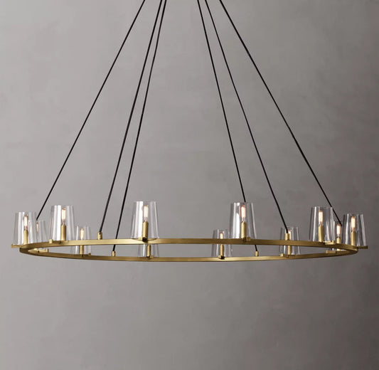 Clear Glass Tapered Shade Chandelier
