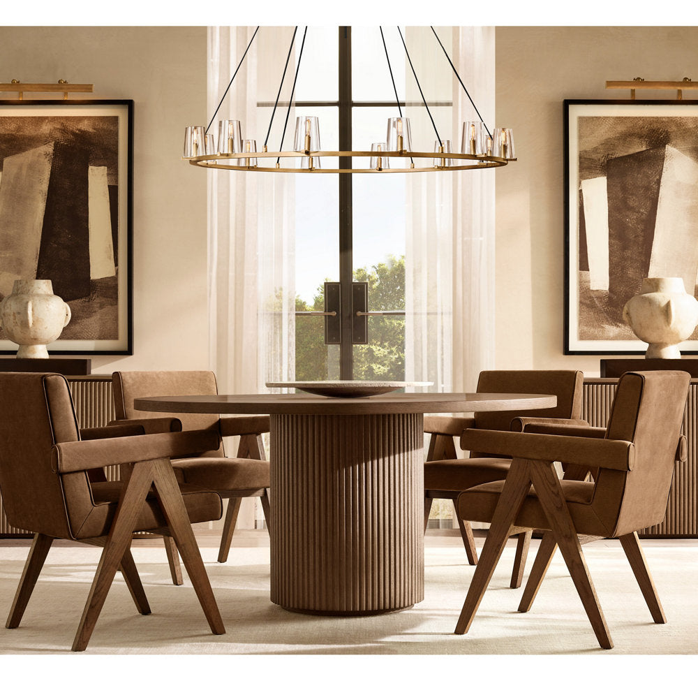 Clear Glass Tapered Shade Chandelier