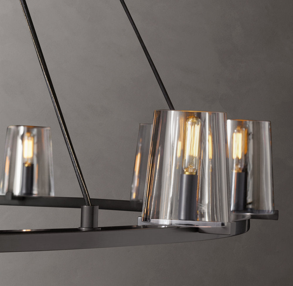 Clear Glass Tapered Shade Chandelier