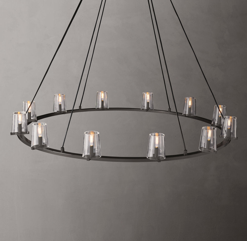 Clear Glass Tapered Shade Chandelier