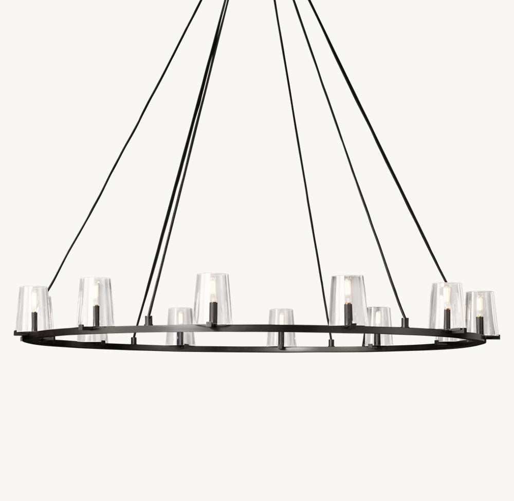 Clear Glass Tapered Shade Chandelier