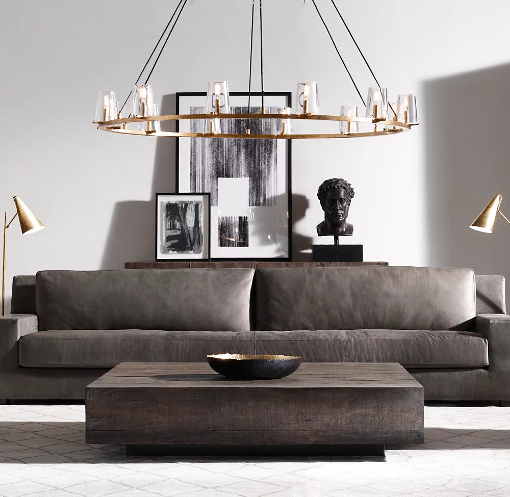 Clear Glass Tapered Shade Chandelier