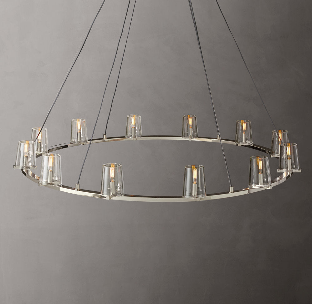 Clear Glass Tapered Shade Chandelier