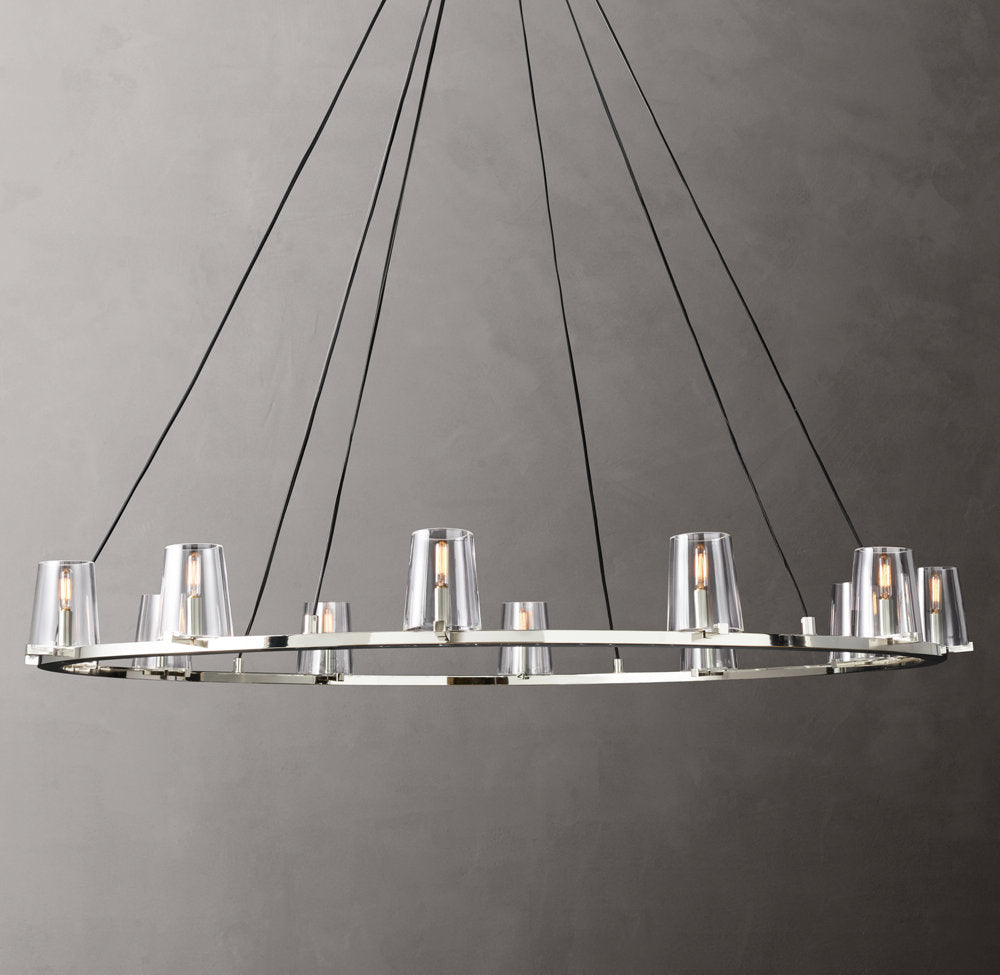 Clear Glass Tapered Shade Chandelier