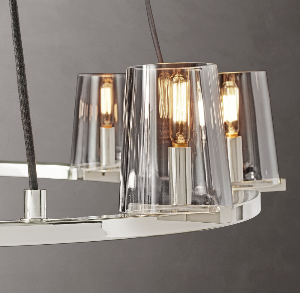 Clear Glass Tapered Shade Chandelier