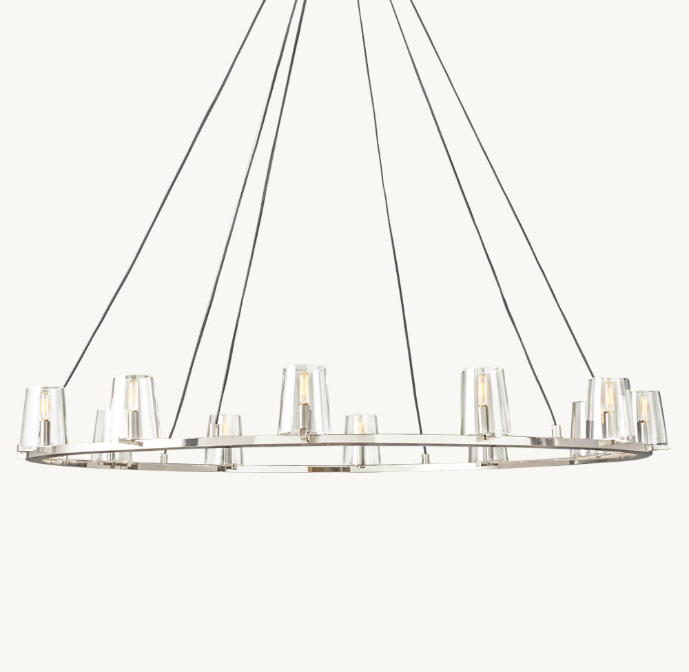 Clear Glass Tapered Shade Chandelier