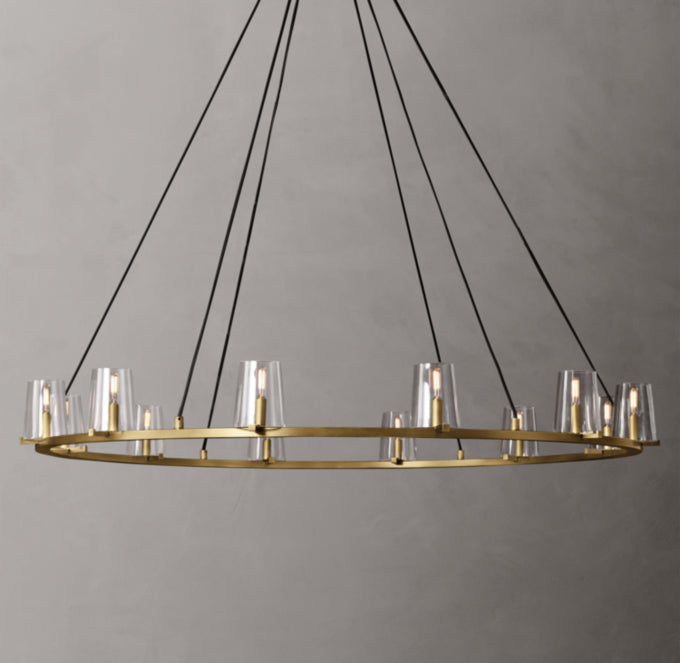Clear Glass Tapered Shade Chandelier