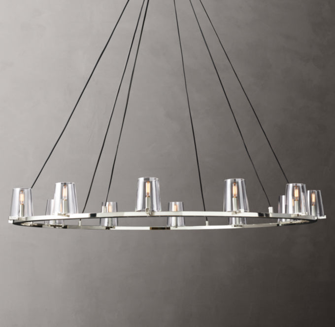 Clear Glass Tapered Shade Chandelier