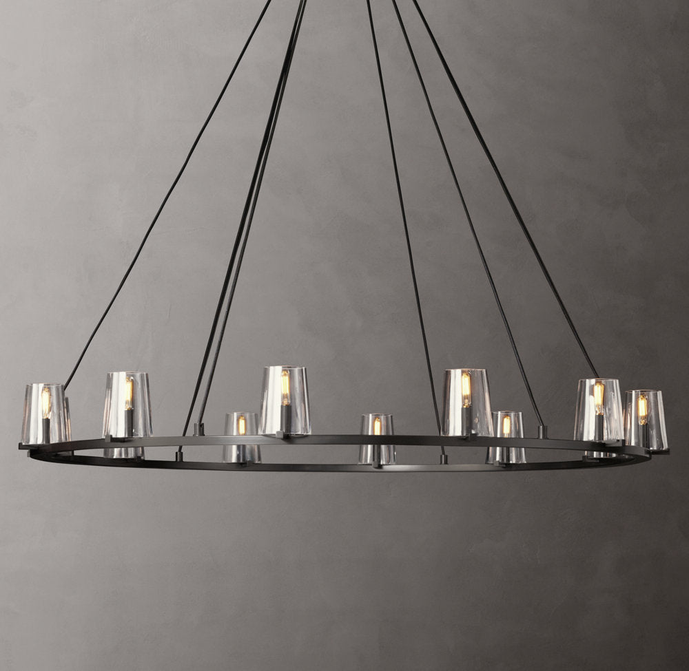 Clear Glass Tapered Shade Chandelier
