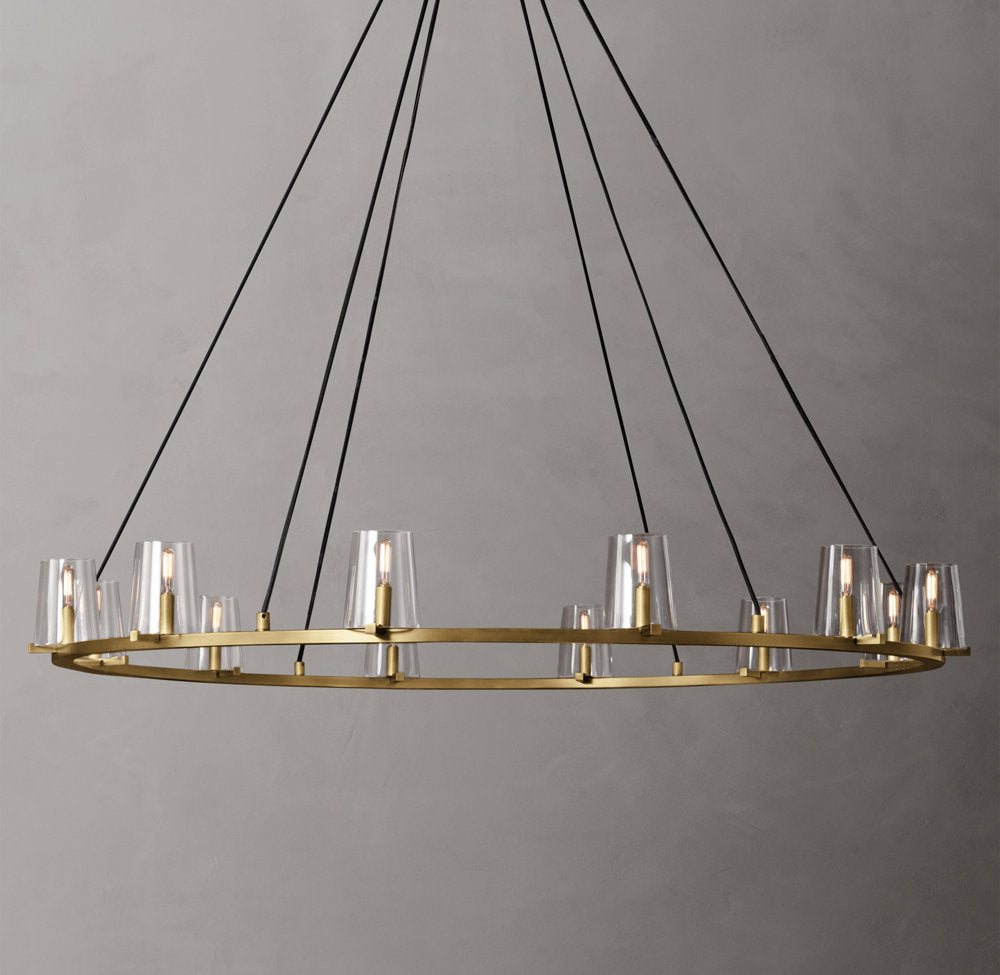 Clear Glass Tapered Shade Chandelier
