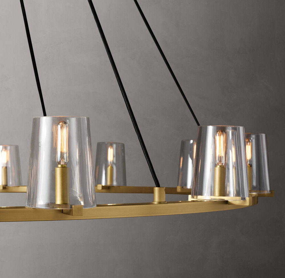 Clear Glass Tapered Shade Chandelier