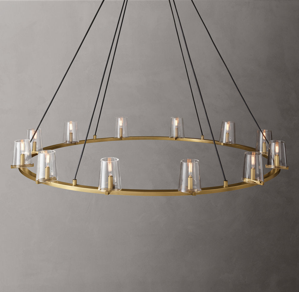 Clear Glass Tapered Shade Chandelier