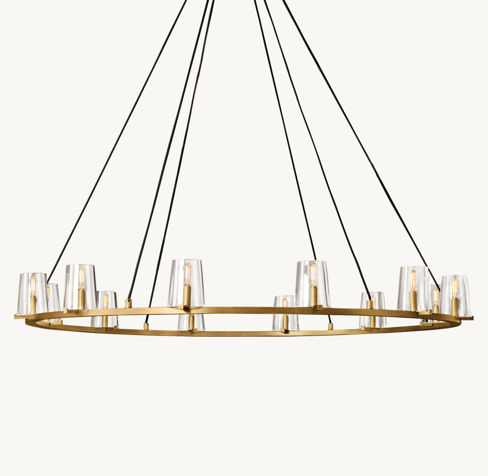 Clear Glass Tapered Shade Chandelier