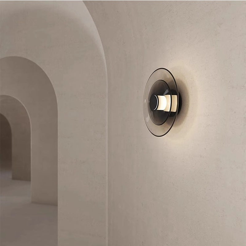 Cognac Glass Metal Wall Light / Warm Light / 23CM Cognac Colors