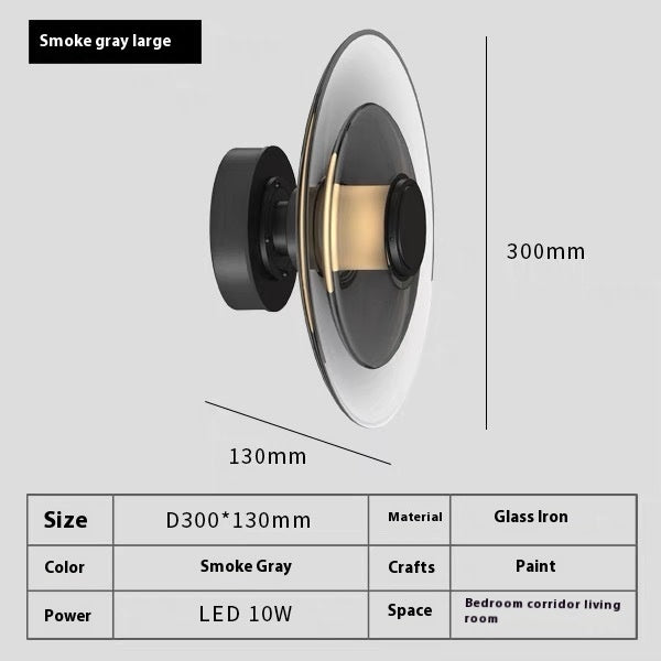 Cognac Glass Metal Wall Light