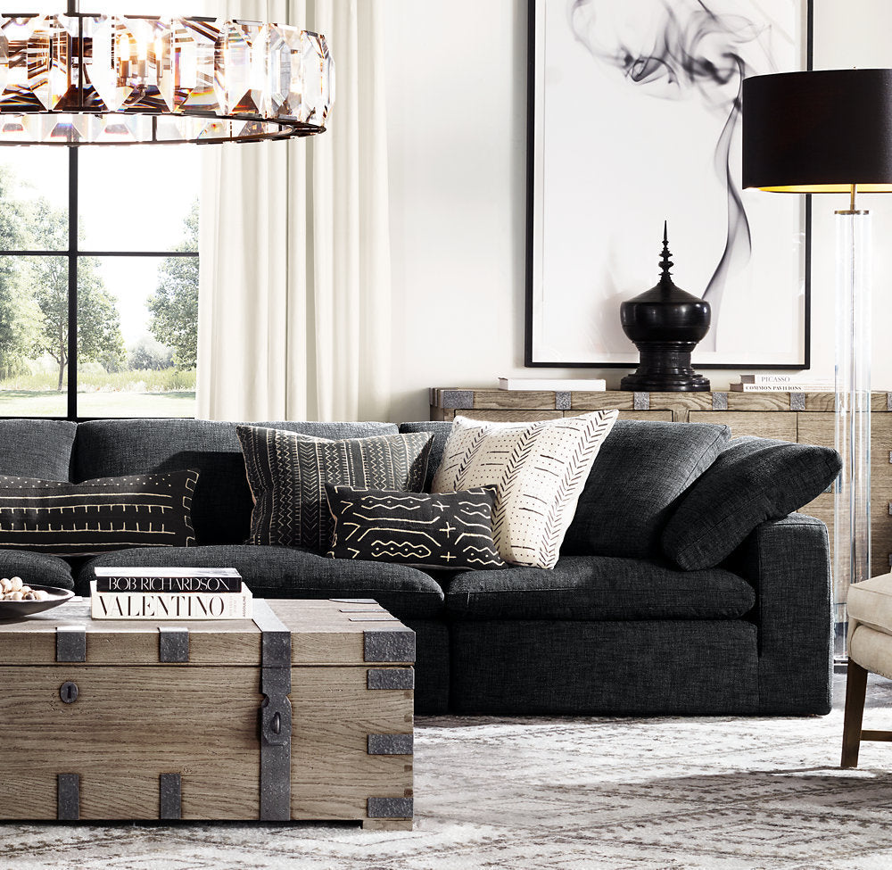 Compact Rectangular Crystal Ring Chandelier