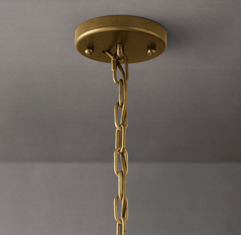 Compact Rectangular Crystal Ring Chandelier