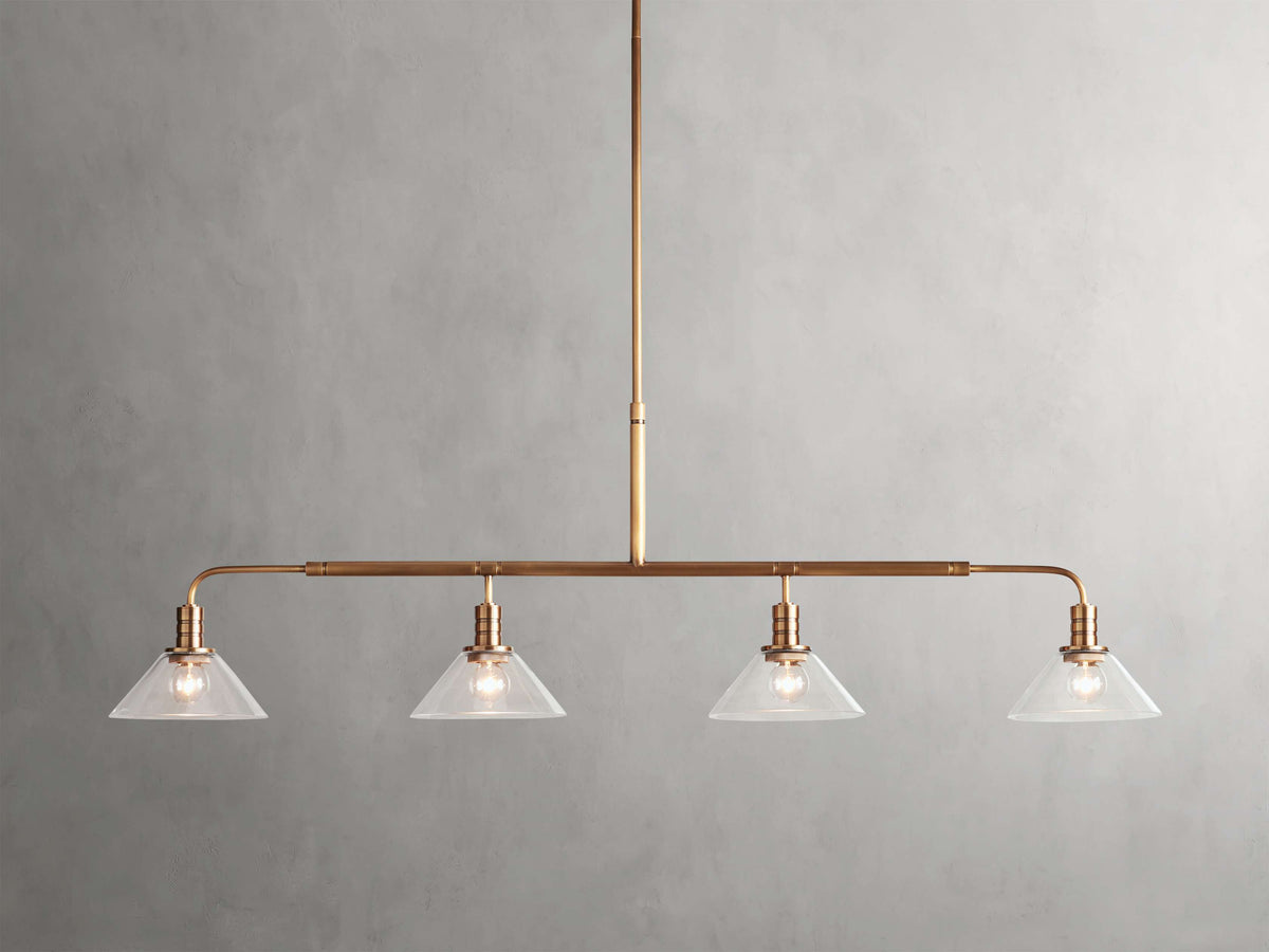 Conical Glass Industrial Beam Chandelier