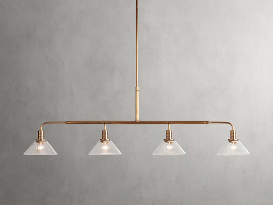 Conical Glass Industrial Beam Chandelier
