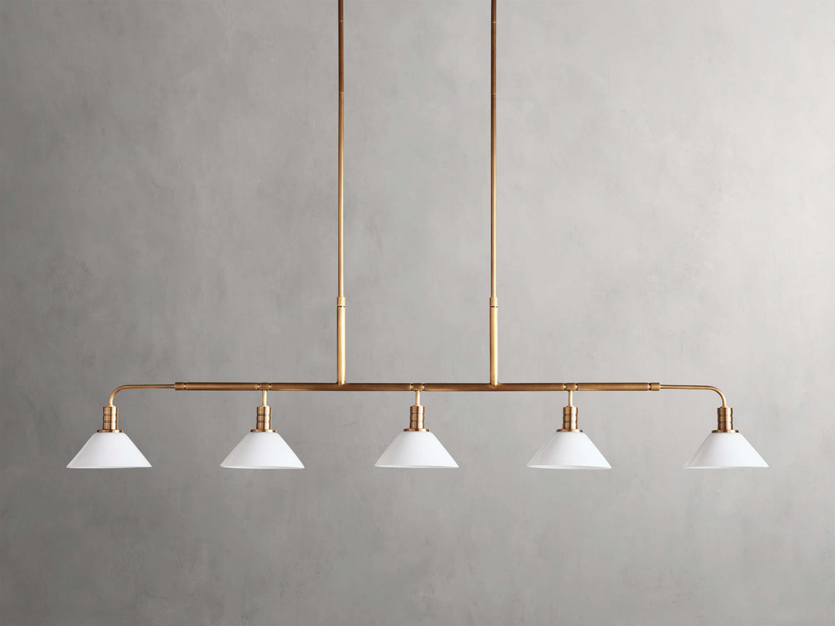 Conical Glass Industrial Beam Chandelier