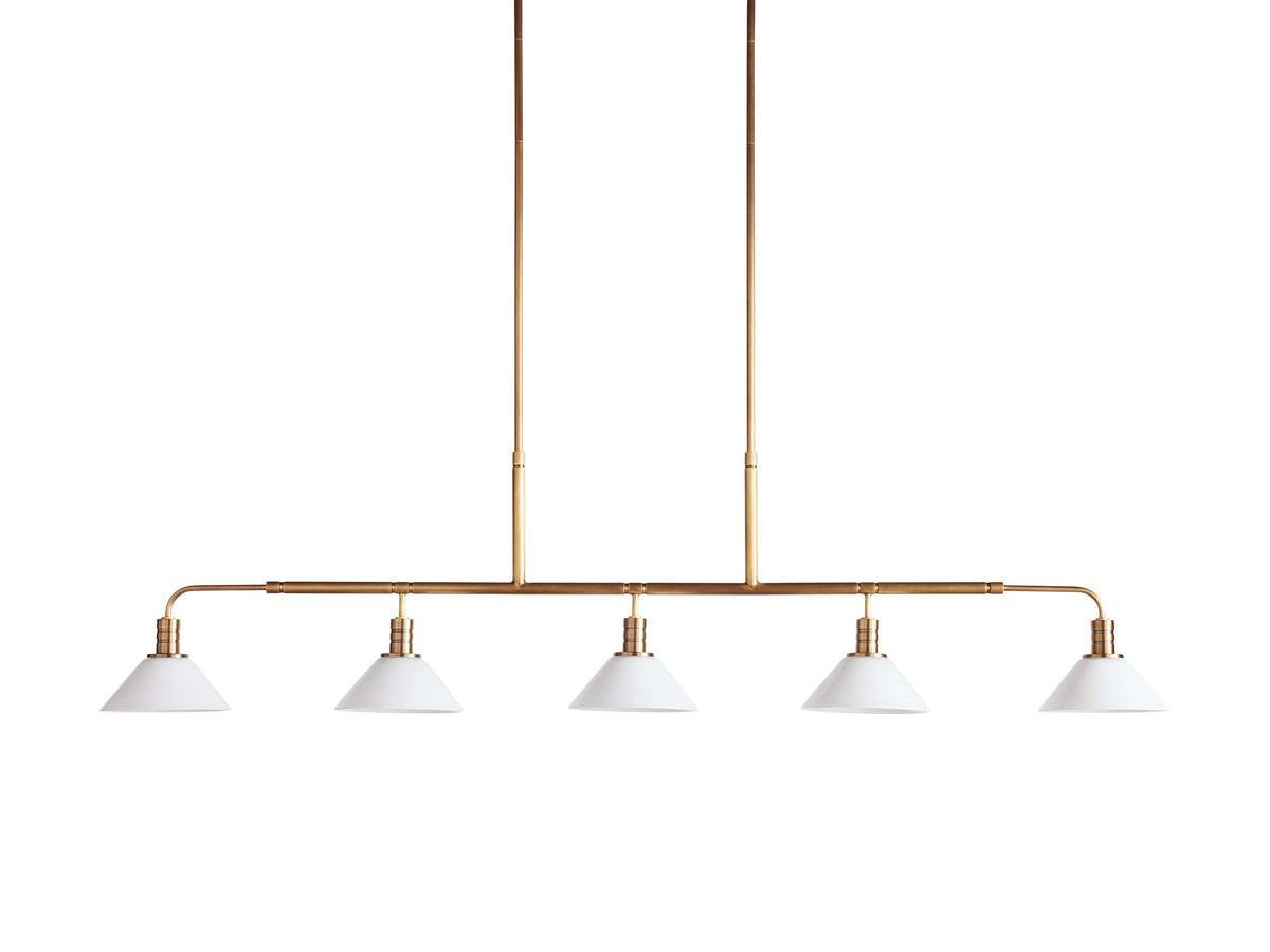 Conical Glass Industrial Beam Chandelier