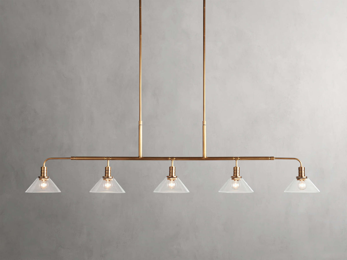 Conical Glass Industrial Beam Chandelier