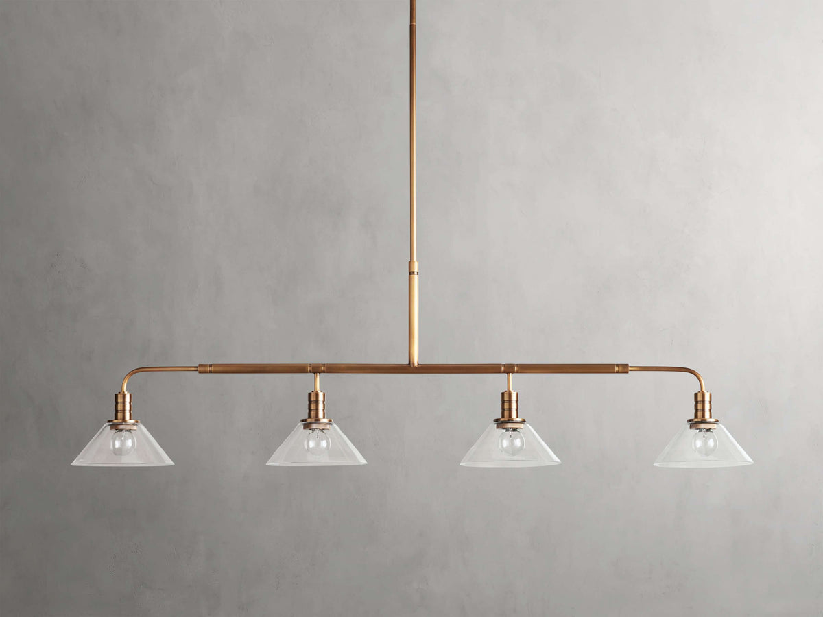 Conical Glass Industrial Beam Chandelier