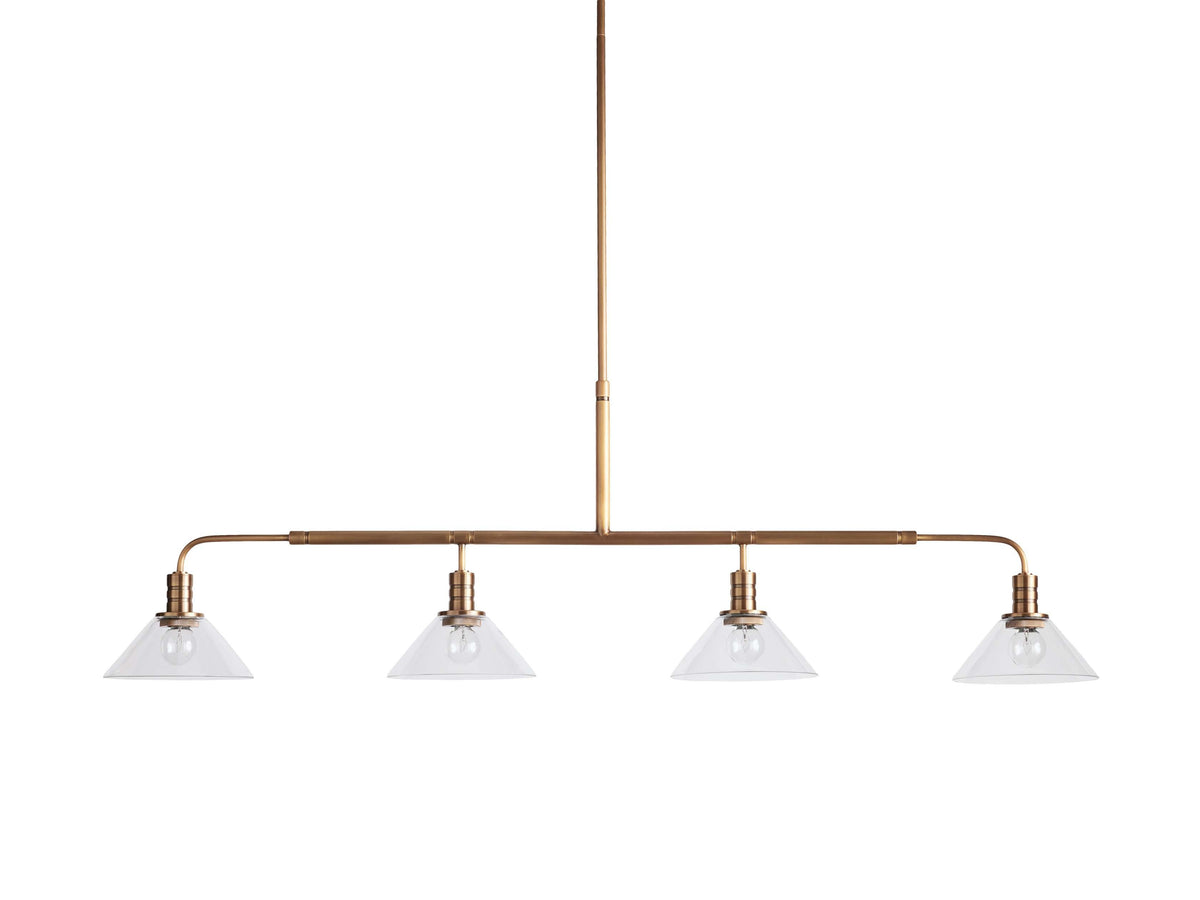 Conical Glass Industrial Beam Chandelier