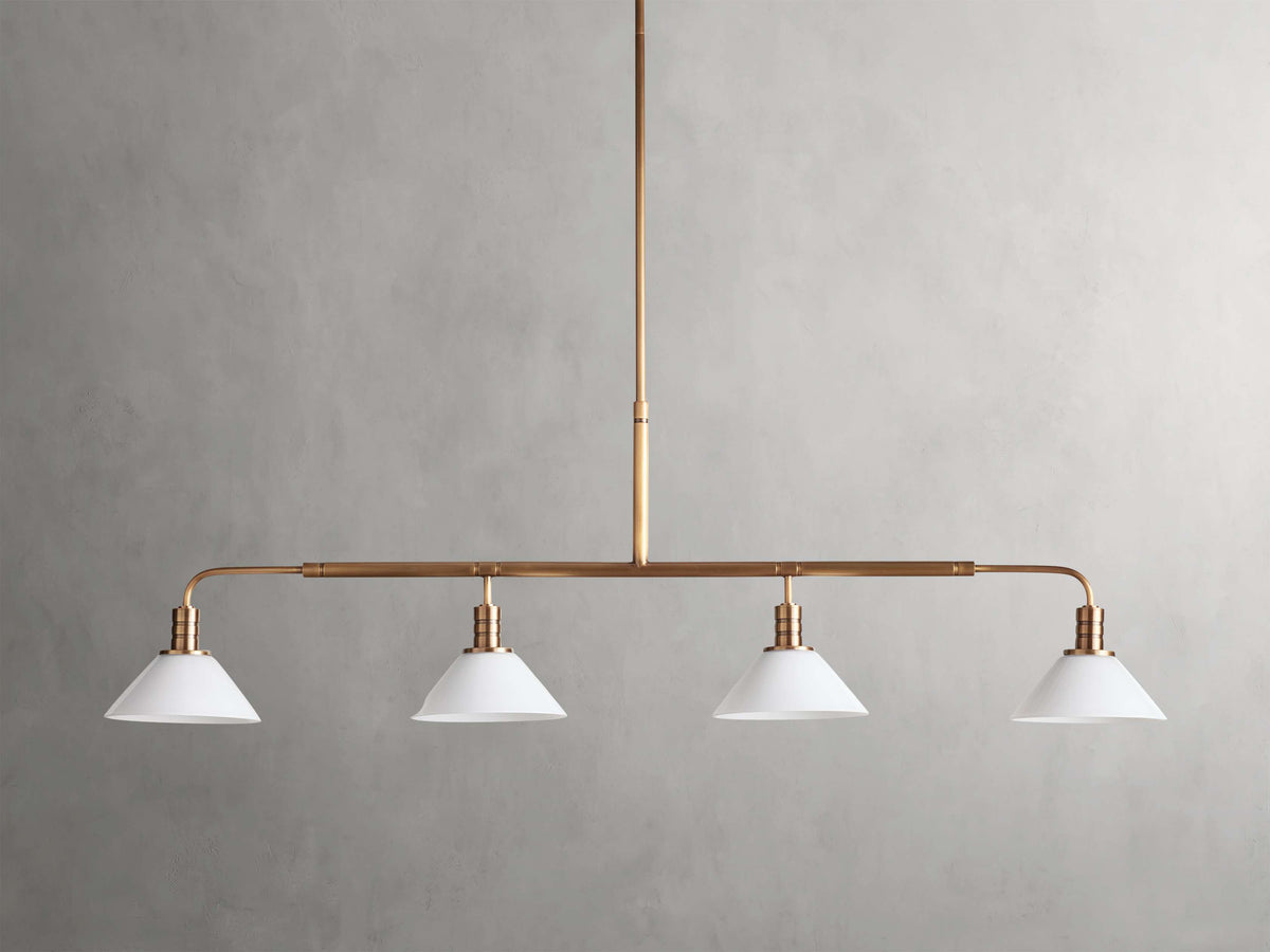 Conical Glass Industrial Beam Chandelier