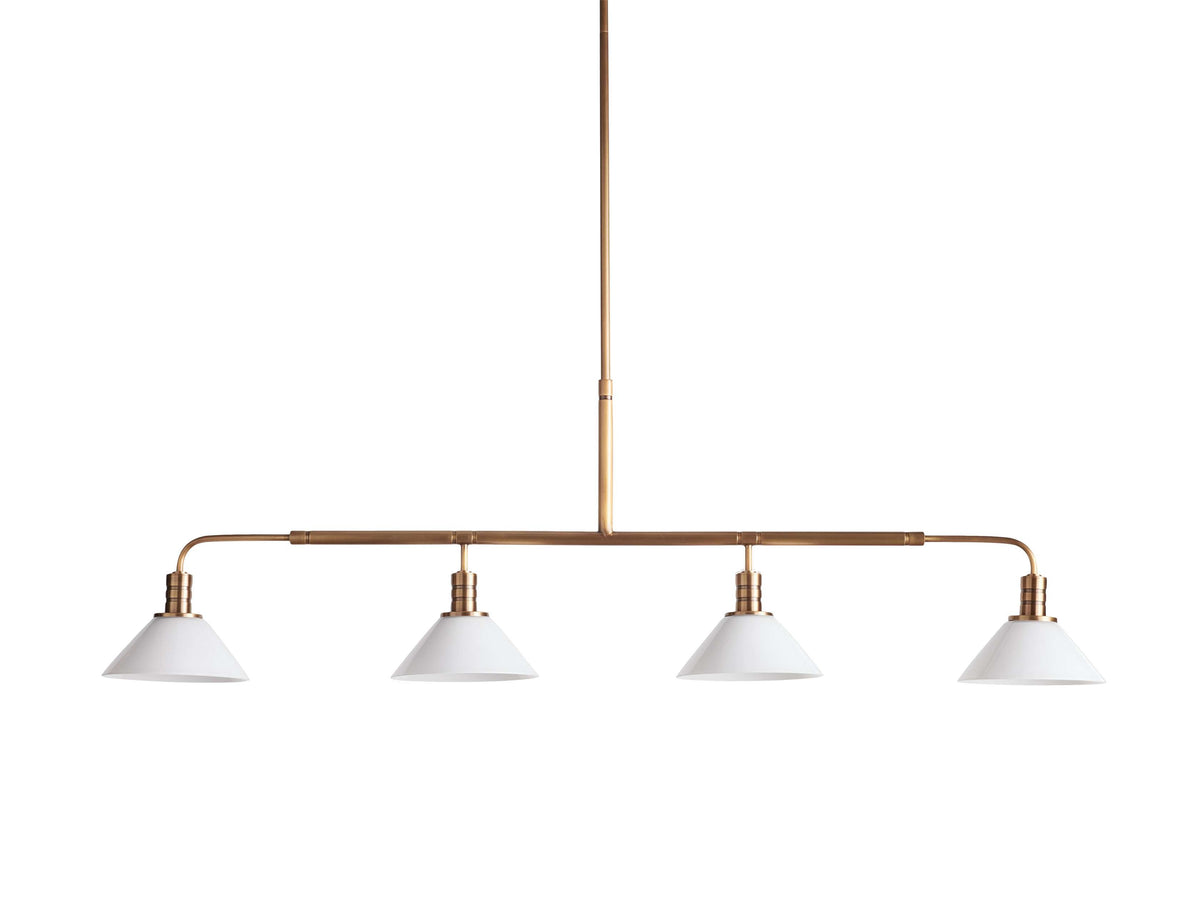 Conical Glass Industrial Beam Chandelier