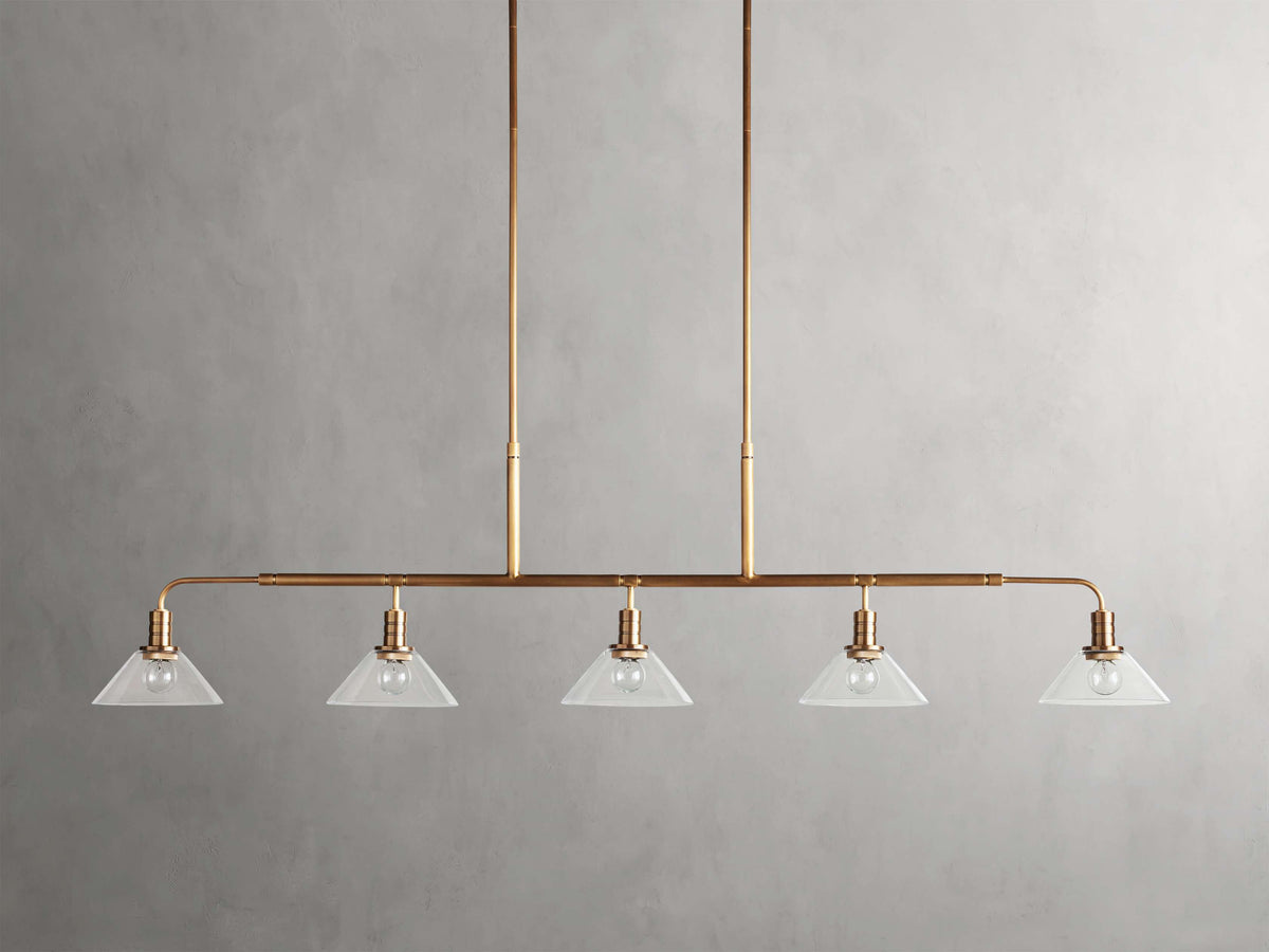 Conical Glass Industrial Beam Chandelier