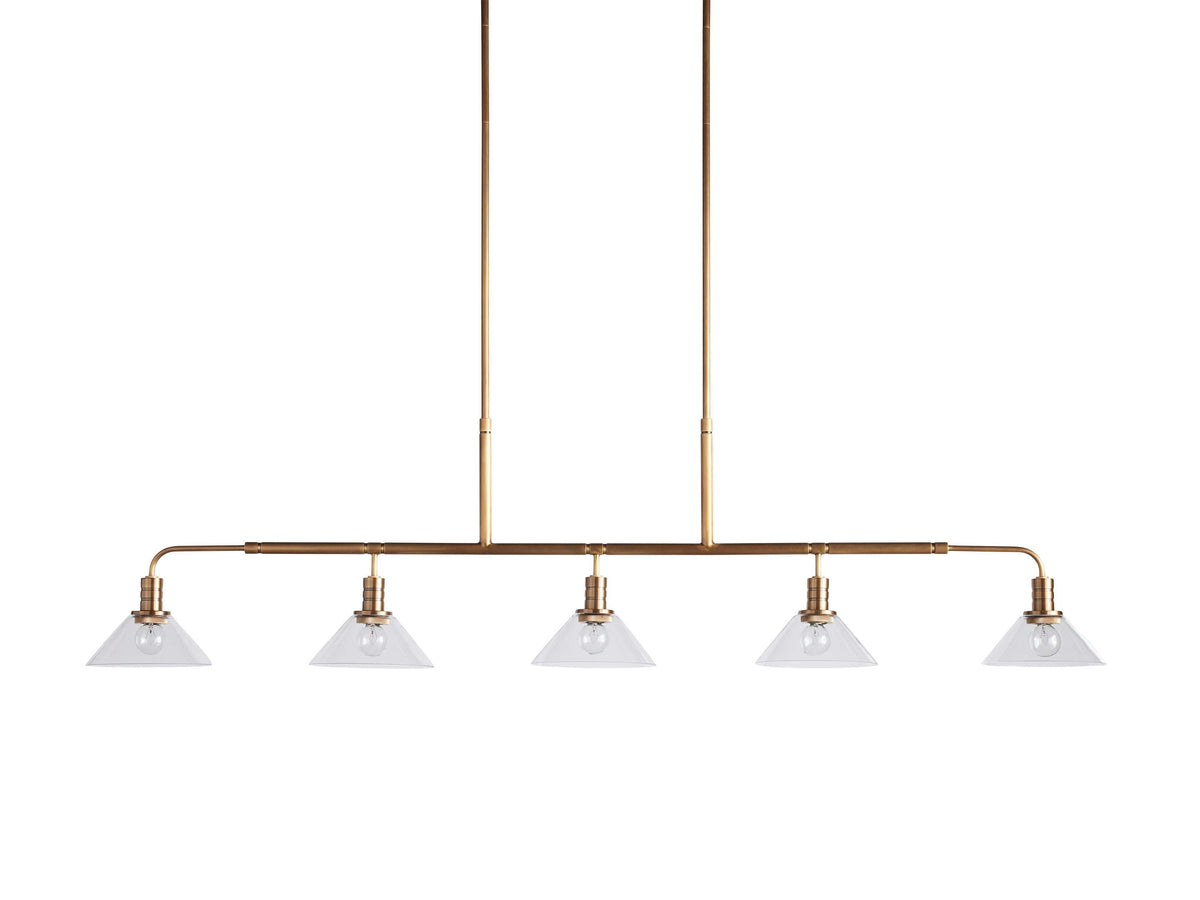 Conical Glass Industrial Beam Chandelier