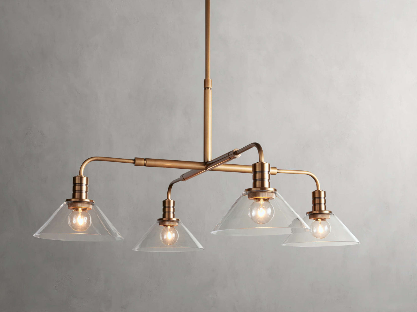 Conical Glass Industrial Ring Chandelier