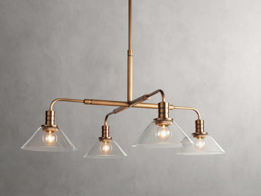 Conical Glass Industrial Ring Chandelier