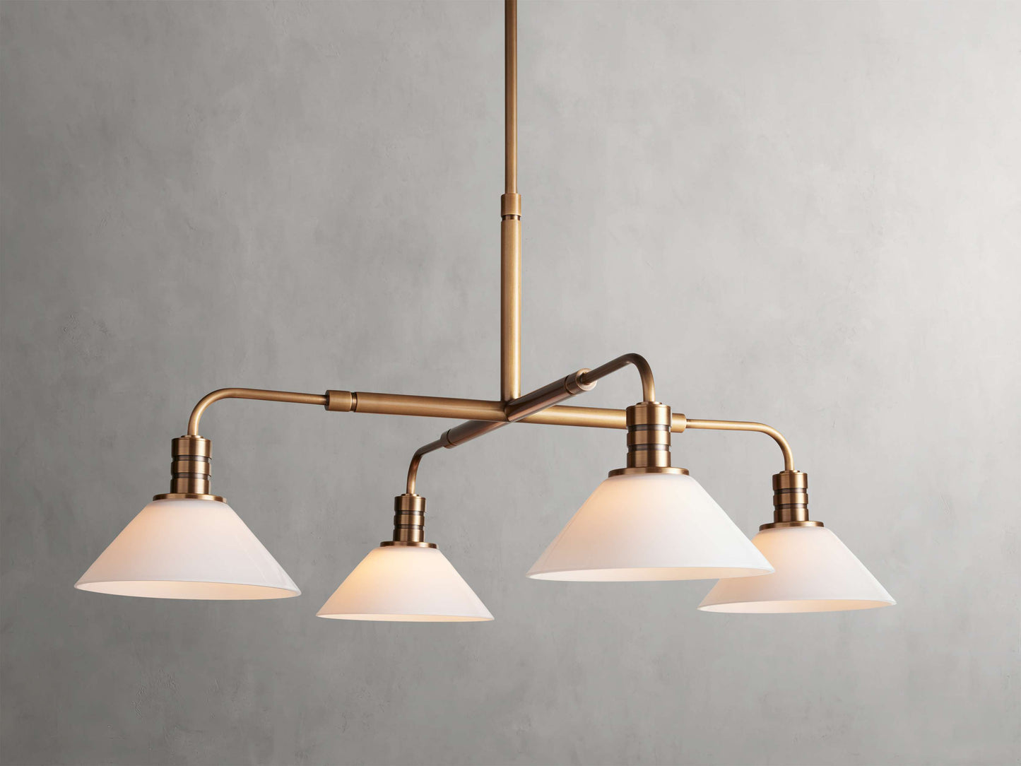 Conical Glass Industrial Ring Chandelier